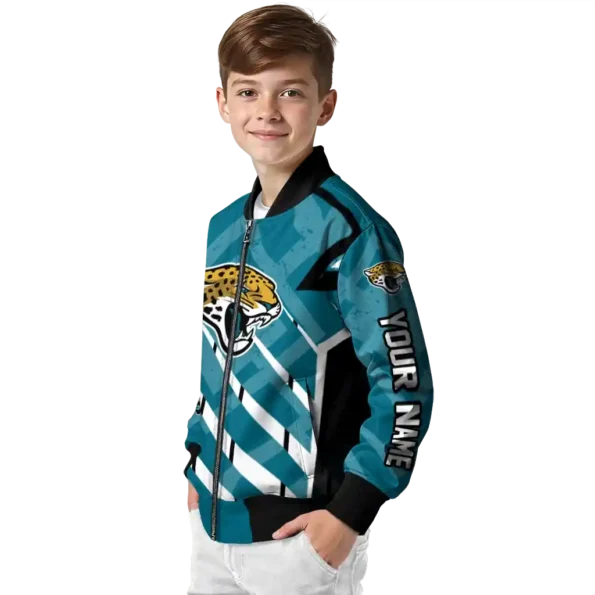 customized jacksonville jaguars chevron angles teal bomber jacket trendy
