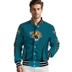 customized jacksonville jaguars chevron arrow teal varsity jacket best selling.webp