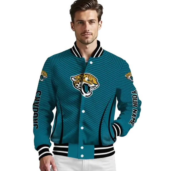 customized jacksonville jaguars chevron arrow teal varsity jacket high quality.webp