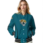 customized jacksonville jaguars chevron arrow teal varsity jacket best selling.webp