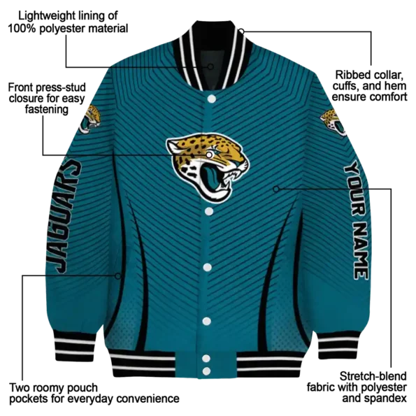 customized jacksonville jaguars chevron arrow teal varsity jacket new arrival.webp
