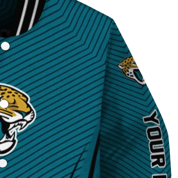 customized jacksonville jaguars chevron arrow teal varsity jacket premium grade.webp
