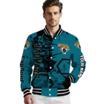 customized jacksonville jaguars hexagon cluster teal black varsity jacket best selling.webp
