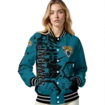 customized jacksonville jaguars hexagon cluster teal black varsity jacket best selling.webp
