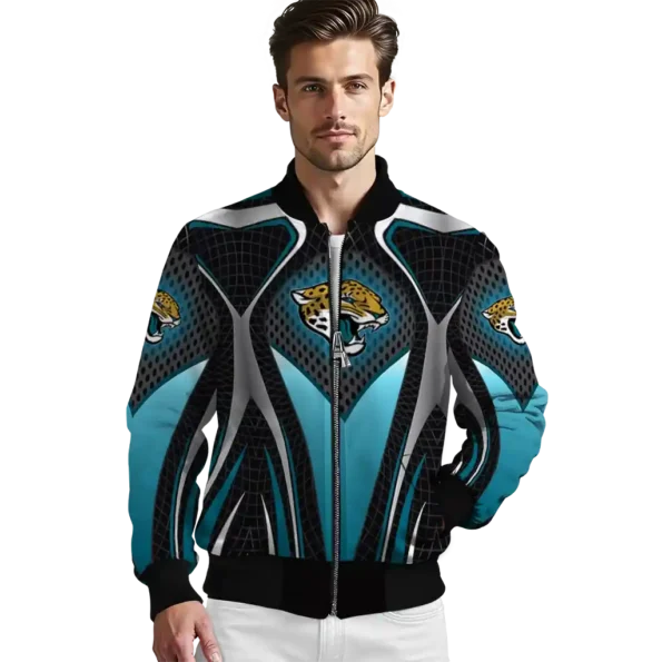 customized jacksonville jaguars mesh chest black crocs black bomber jacket high quality