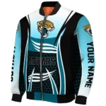 customized jacksonville jaguars mesh effect teal black bomber jacket best selling