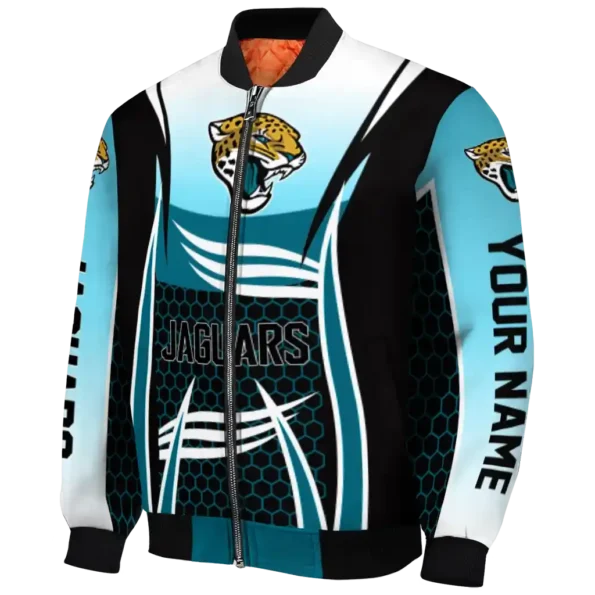 customized jacksonville jaguars mesh effect teal black bomber jacket best selling