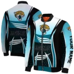 customized jacksonville jaguars mesh effect teal black bomber jacket best selling