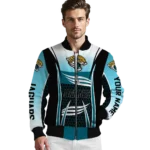 customized jacksonville jaguars mesh effect teal black bomber jacket best selling