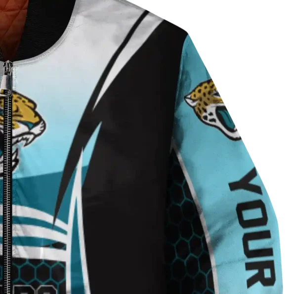 customized jacksonville jaguars mesh effect teal black bomber jacket premium grade