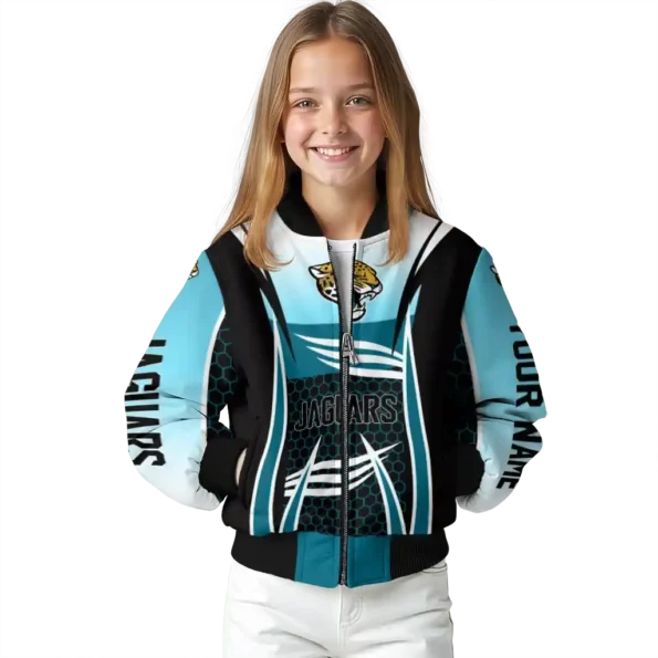 customized jacksonville jaguars mesh effect teal black bomber jacket top rated
