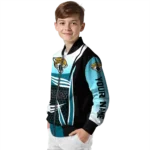 customized jacksonville jaguars mesh effect teal black bomber jacket best selling