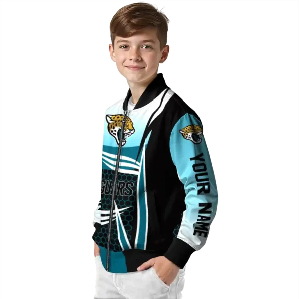 customized jacksonville jaguars mesh effect teal black bomber jacket trendy