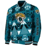 customized jacksonville jaguars pyramid shapes teal varsity jacket best selling.webp