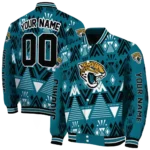 customized jacksonville jaguars pyramid shapes teal varsity jacket best selling.webp