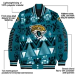 customized jacksonville jaguars pyramid shapes teal varsity jacket best selling.webp