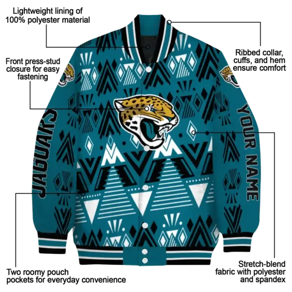 customized jacksonville jaguars pyramid shapes teal varsity jacket new arrival.webp