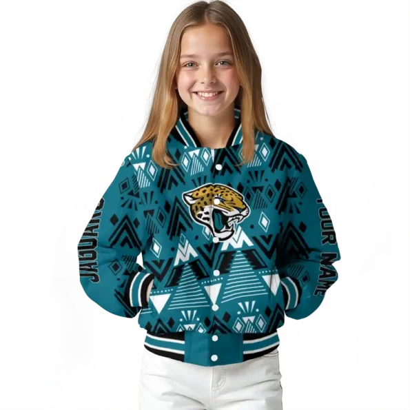 customized jacksonville jaguars pyramid shapes teal varsity jacket top rated.webp