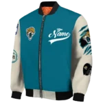 customized jacksonville jaguars razorback outline teal nude bomber jacket best selling