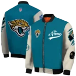 customized jacksonville jaguars razorback outline teal nude bomber jacket best selling