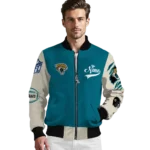 customized jacksonville jaguars razorback outline teal nude bomber jacket best selling