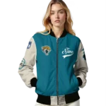 customized jacksonville jaguars razorback outline teal nude bomber jacket best selling