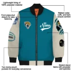 customized jacksonville jaguars razorback outline teal nude bomber jacket best selling