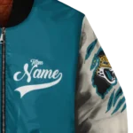 customized jacksonville jaguars razorback outline teal nude bomber jacket best selling
