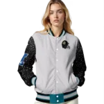 customized jacksonville jaguars speckled arms teal gray varsity jacket best selling.webp