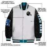customized jacksonville jaguars speckled arms teal gray varsity jacket best selling.webp