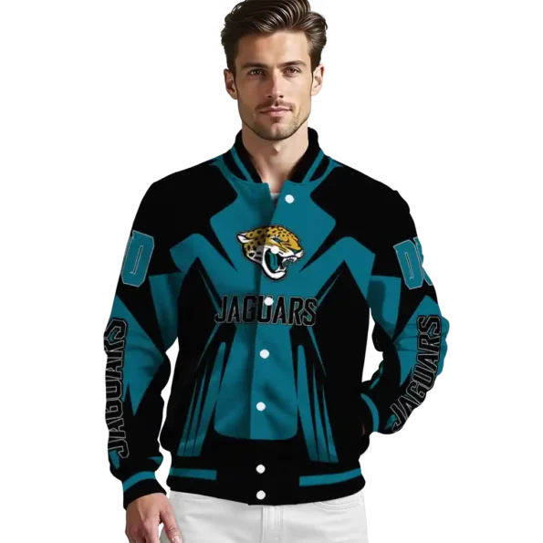 customized jacksonville jaguars spider mark teal black crocs varsity jacket high quality.webp