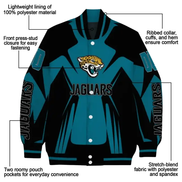 customized jacksonville jaguars spider mark teal black crocs varsity jacket new arrival.webp