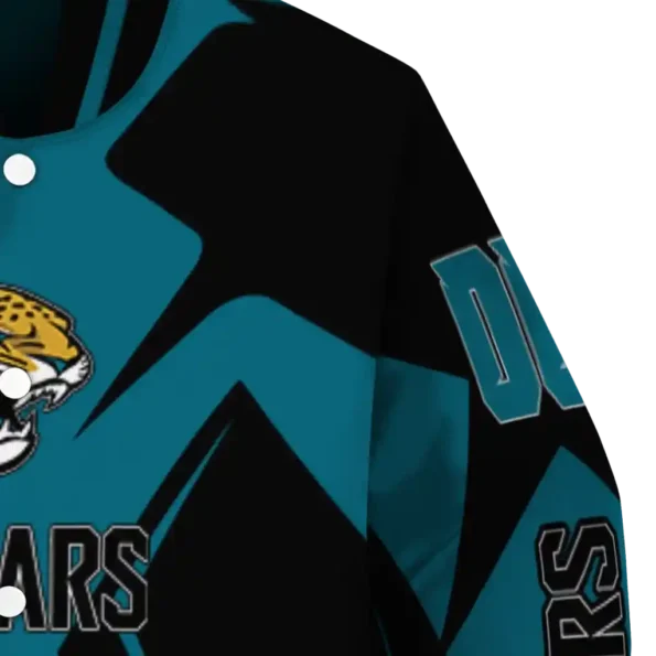 customized jacksonville jaguars spider mark teal black crocs varsity jacket premium grade.webp