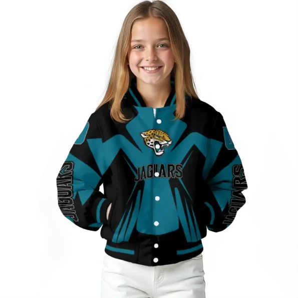 customized jacksonville jaguars spider mark teal black crocs varsity jacket top rated.webp