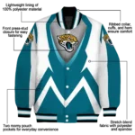 customized jacksonville jaguars v stripes teal white varsity jacket best selling.webp