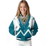 customized jacksonville jaguars v stripes teal white varsity jacket best selling.webp
