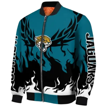 customized jacksonville jaguars winged blaze teal white bomber jacket best selling