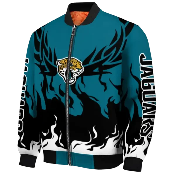customized jacksonville jaguars winged blaze teal white bomber jacket best selling