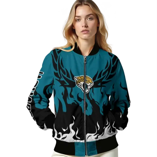 customized jacksonville jaguars winged blaze teal white bomber jacket latest model