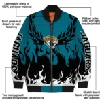 customized jacksonville jaguars winged blaze teal white bomber jacket best selling
