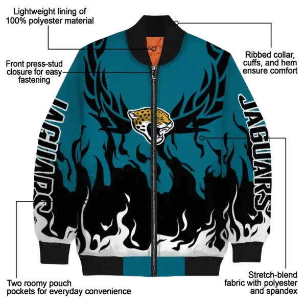 customized jacksonville jaguars winged blaze teal white bomber jacket new arrival