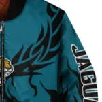 customized jacksonville jaguars winged blaze teal white bomber jacket best selling