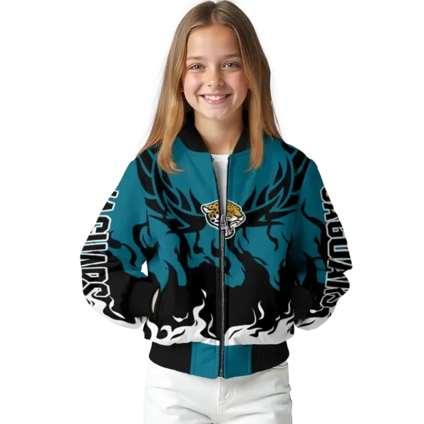 customized jacksonville jaguars winged blaze teal white bomber jacket top rated