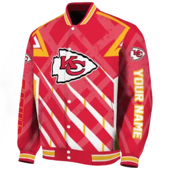 customized kansas city chiefs chevron angles red varsity jacket best selling