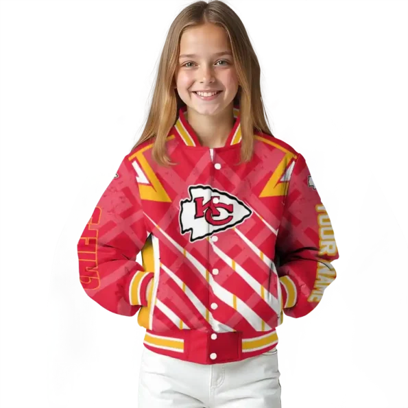 customized kansas city chiefs chevron angles red varsity jacket top rated