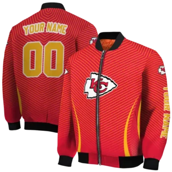 customized kansas city chiefs chevron arrow red bomber jacket fashion forward
