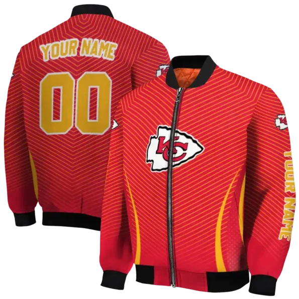 customized kansas city chiefs chevron arrow red bomber jacket fashion forward