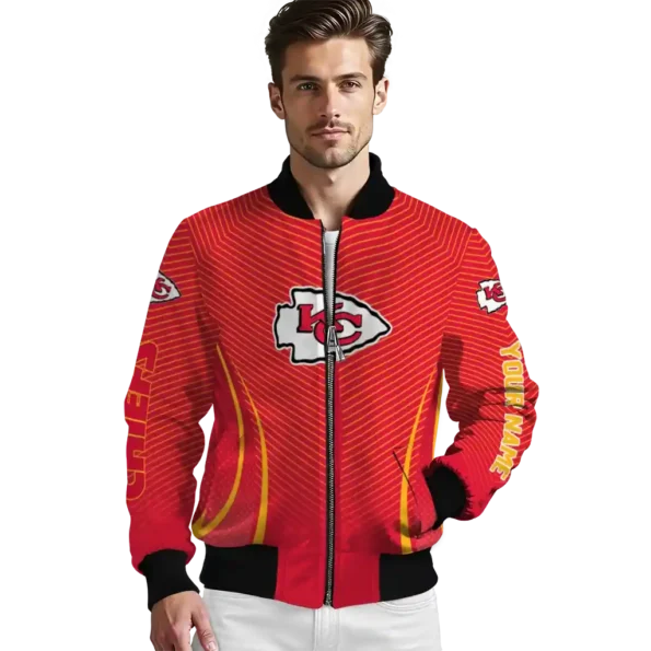 customized kansas city chiefs chevron arrow red bomber jacket high quality