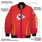 customized kansas city chiefs chevron arrow red bomber jacket best selling