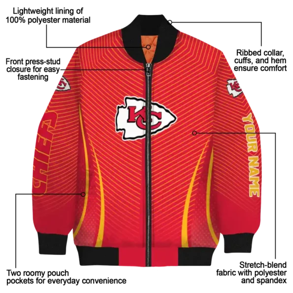 customized kansas city chiefs chevron arrow red bomber jacket new arrival